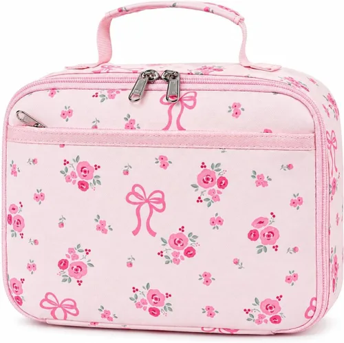 Vista 15 de LOIDOU Lonchera para niños y niñas, bolsa térmica con aislamiento térmico y reutilizable, para viajes escolares (dinosaurio)