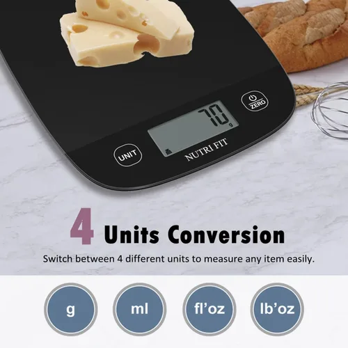 Vista 4 de Báscula de alimentos para básculas de cocina, digital, pesa gramos y onzas, báscula de repostería precisa para pérdida de peso, cocina, café, dieta
