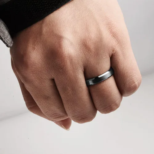 Vista 3 de THREE KEYS JEWELRY Tungsten Wedding Band for Men Brushed