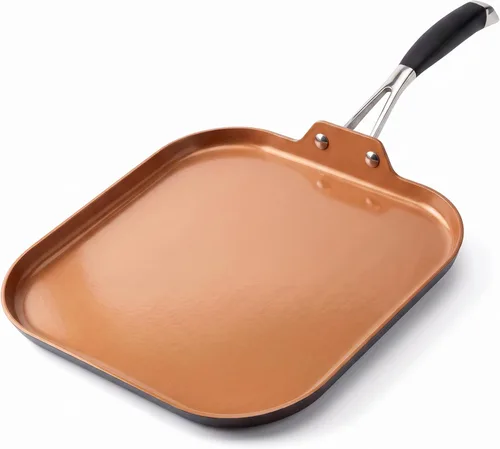 Vista 10 de NutriChef 11-Inch Square Griddle Pan Nonstick with Induction Base