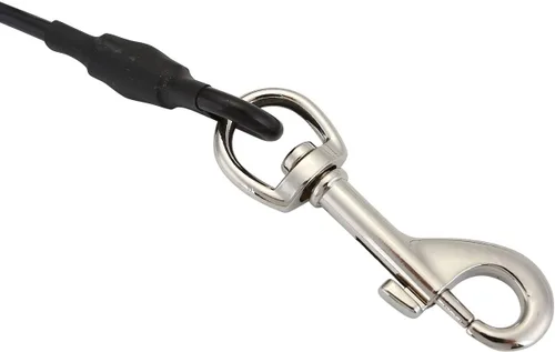 Vista 4 de Cinturón de seguridad de automóvil para perro, cable de acero inoxidable, a prueba de mordidas, cinturón de seguridad para automóvil, correa