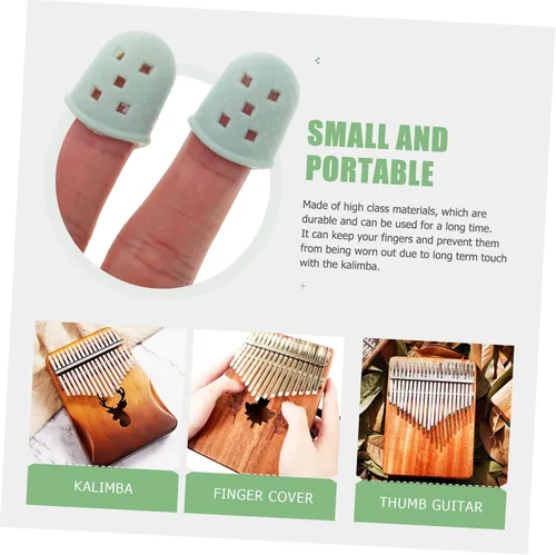 Vista 2 de Kalimba - Fundas para pulgares, protección para los dedos, cómodas almohadillas de silicona para sesiones de práctica prolongadas, cubiertas