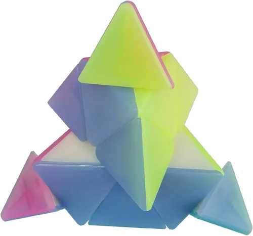 Vista 3 de Jelly Windmill Speed Cube Pirámide Speed Cube Triángulo Sin Pegatinas Color Vívido Cubo Mágico 3x3x3 Juguete de rompecabezas resistente y suave