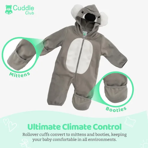 Vista 24 de Enterizo de vellón para bebé, rómper de una sola pieza con capucha para niños, ropa para exteriores, chaqueta infantil
