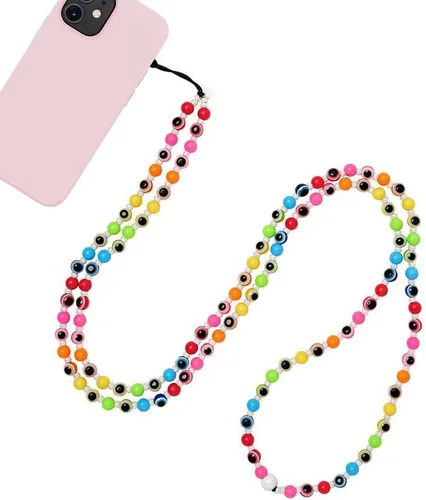 Vista 19 de Beaded Phone Charm Lanyard Strap Crossbody Fixed Beads Pearl Neck Chain
