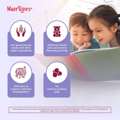 Vista 7 de MaryRuth Organics Vitaminas para niños Multi Suministro para 1 mes Gomitas multivitamínicas para niños de 4 años en adelante Multivitamínico