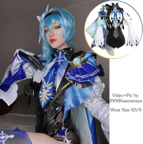 Vista 3 de NSPSTT Eula Cosplay Genshin Impact Cosplay para mujer disfraz de Halloween de cuero romper