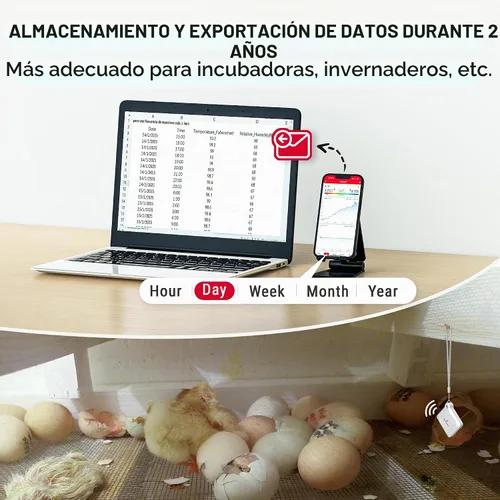 Vista 6 de TempPro TempAir - Termómetro higrómetro Bluetooth, sensor de temperatura