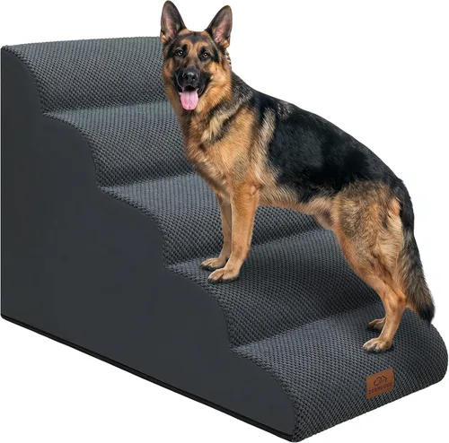 Vista 12 de Zerbuger Rampa para perros y escaleras para cama, beige de 3 escalones