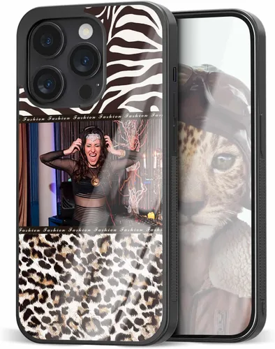 Vista 15 de Fundas personalizadas para iPhone y Samsung Photo Collage VS Leopard Print Case para amigas y mujeres