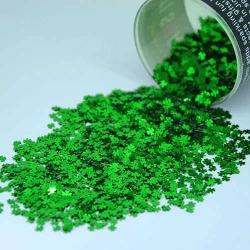 Vista 11 de Confeti Shamrock 1/4" Verde - Paquete al por menor #9075 QS0