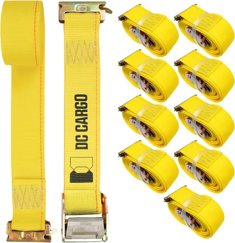 Vista 10 de DC Cargo Mall 2 correas E-Track, correas de amarre de carga con hebilla de leva de 2 pulgadas x 12 pies para sistemas de amarre ETrack en camiones