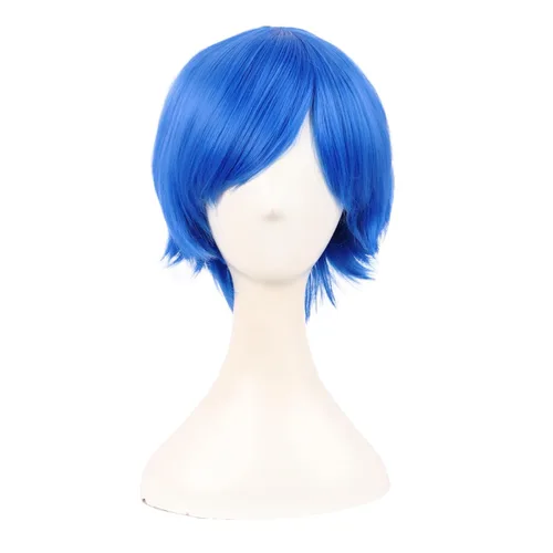 Vista 12 de MapofBeauty 12 pulgadas/30 cm Hombres corto recto Cosplay traje peluca, negro