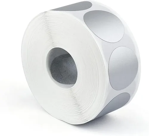 Vista 7 de 1 rollo de 1000 calcomanías redondas de 1 pulgada, etiquetas autoadhesivas para boletos de lotería, manualidades, juegos de rifa, creación de Dorado
