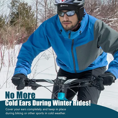 Vista 6 de Hikenture Gorra de invierno con diseño de calavera para hombres y mujeres sombrero térmico de ciclismo