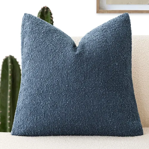 Vista 26 de Foindtower Fundas de almohada decorativas con textura de boucle, fundas de almohada sólidas, neutrales, suaves y acogedoras para silla, sofá
