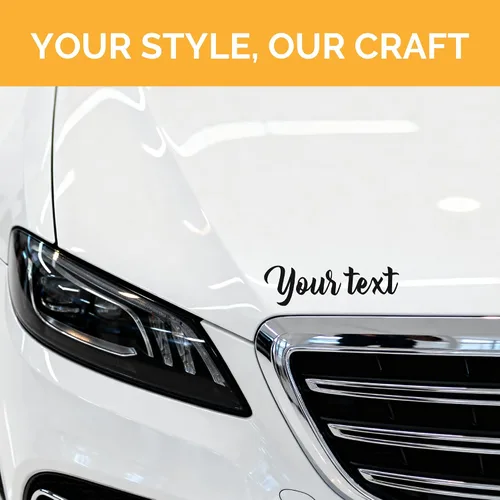 Vista 10 de Adhesivo de vinilo con texto personalizado con tu propio número de nombre, calcomanías impermeables para parabrisas de automóvil, parachoques
