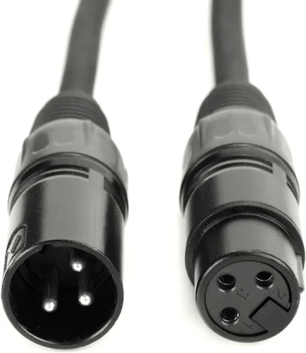 Vista 2 de MFL. Cable DMX flexible de 6.6 pies, señal de 3 pines, XLR macho a hembra, cable para iluminación de escenario, luces de DJ, impedancia de 110