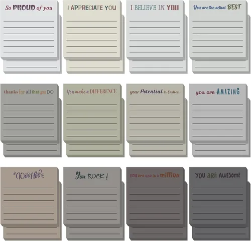Vista 37 de Yinder 12 notas adhesivas inspiradoras, bonitas notas adhesivas motivacionales, regalos de agradecimiento a los empleados, a granel para profesores
