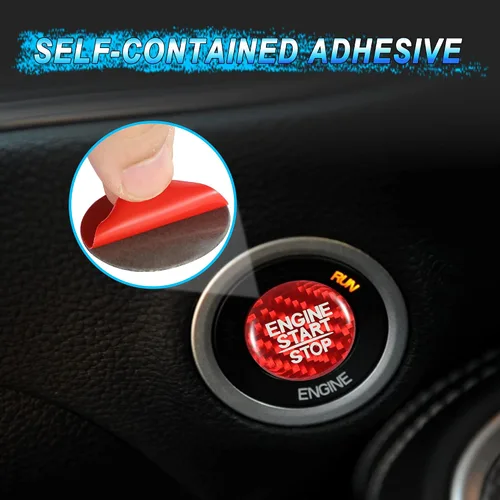 Vista 3 de TOMALL Adhesivo de fibra de carbono para cubierta de arranque de motor de automóvil, compatible con Dodge Charger Challenger SRT Durango interruptor