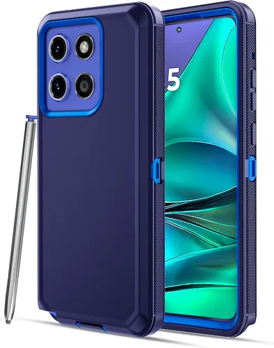 Vista 10 de Jiunai Funda para Moto G Stylus 2025, funda resistente a prueba de golpes, protección contra caídas, híbrida de doble capa mate, para Motorola G