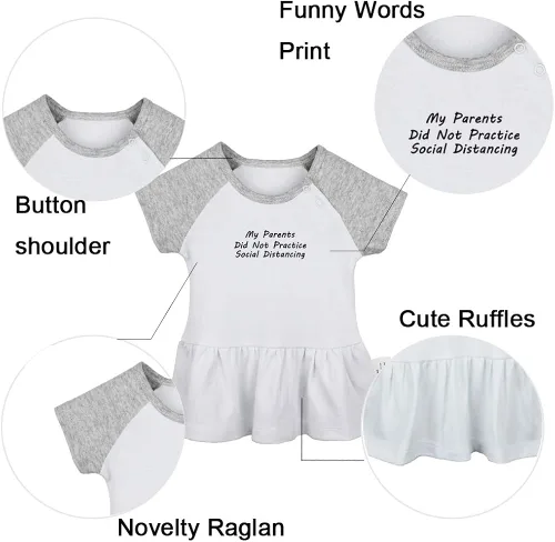 Vista 2 de I Still Live with My Parents & My Parents Did Not Practice Social Distancing Funny Dresses Infant Baby Girls Princess Dress