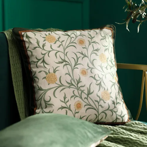 Vista 6 de Patdrea Designer - Juego de 4 fundas de almohada de terciopelo vintage, diseño de Botticelli Elegant Lumbar Ruffle Pillow Case with Zipper,Green