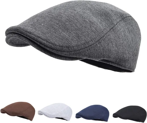 Vista 4 de Gorra de algodón para hombre, gorra de taxista de ajuste suave