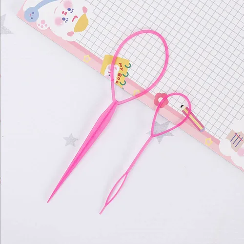 Vista 7 de 4 pares de herramientas para cola de cabello, accesorios para trenzar el cabello, fabricante de cola de caballo para mujeres, cinta de herramienta
