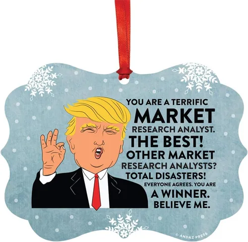 Vista 38 de Andaz Press Presidente Donald Trump Fancy Frame Recuerdo Adorno de Navidad Regalo de broma Ejecutivo de Cuenta, 1 paquete, Divertidas Ideas