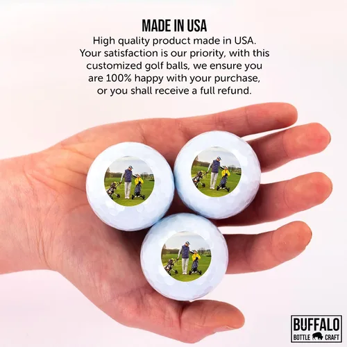 Vista 6 de Wilson Fifty Fifty Pelotas de golf personalizadas, manga de 3, añade tu foto o logotipo, diseños personalizados para hombres y mujeres, regalos