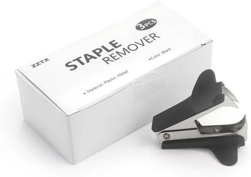 Vista 4 de ZZTX Paquete de 3 removedor de grapas, color negro Fácil de quitar, sin desgarro de papel, duradero y resistente, tipo de mandíbula