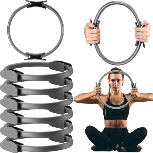 Vista 9 de Syhood Anillo de pilates de 11.81 pulgadas, anillo de yoga circular de pilates mágico, equipo de entrenamiento ligero y flexible para fitness