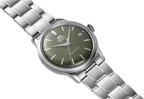 Vista 3 de Orient Bambino Versión 7 - Reloj de vestir automático de 38mm en verde bosque Modelo: RA-AC0M09E30B