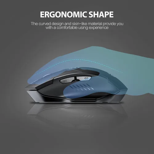 Vista 13 de INPHIC Ratón Bluetooth, batería visible mejorada, mouse inalámbrico Bluetooth recargable (modo dual: BT 5.0+ USB 2.4G), mouse portátil de clic Negro