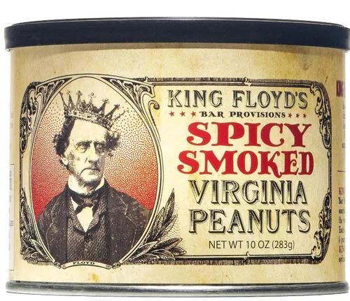 Vista 7 de King Floyd's Classic Margarita Virginia Peanuts: 10 oz, Maní salado con sabor a limón y lima, Tapa resellable, Coma bajo su propio riesgo, Una vez