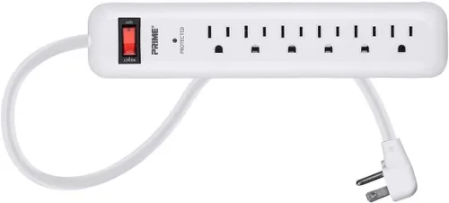 Vista 6 de Regleta de protección contra sobretensiones de 6 salidas con enchufe de perfil bajo con cable de 4 pies, 1000 julios, color negro