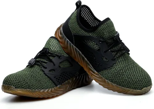 Vista 30 de SUADEX Zapatos deportivos con punta de acero para hombres y mujeres, indestructibles, ligeros, cómodos, antideslizantes, puntera compuesta