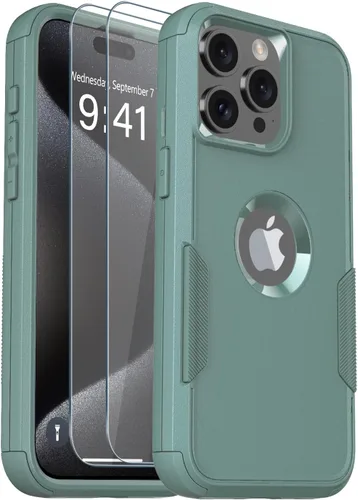 Vista 31 de Funda para iPhone 12, 2 protectores de pantalla de vidrio templado, 10 pies a prueba de caídas, antideslizante, a prueba de golpes, para iPhone 12