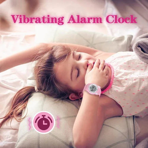 Vista 6 de Reloj deportivo digital para niñas y niños, monitor de actividad física con reloj despertador, cronómetro, relojes impermeables sin aplicación