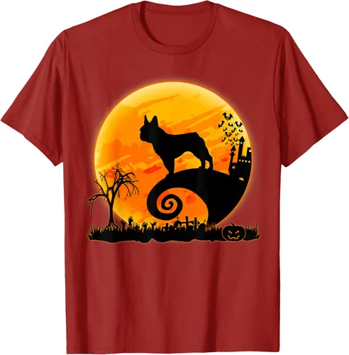 Vista 47 de Camiseta divertida de disfraz de Halloween para perro y luna de Bulldog francés, Negro, S