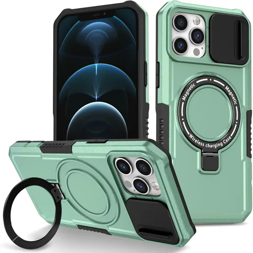 Vista 18 de Funda magnética para iPhone 11, soporte de anillo con ventana corrediza, funda protectora mate a prueba de golpes para iPhone 11 6.1, fundas