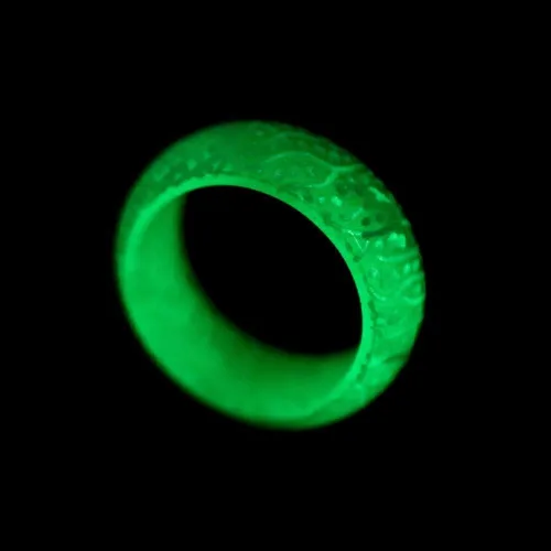 Vista 4 de LIU JUN Anillo de orbe Venus para hombres y mujeres, anillos que brillan en la oscuridad, bonitos anillos de resina acrílica de brillo luminoso