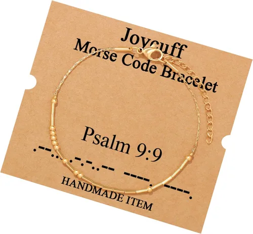 Vista 154 de JoycuFF Pulseras inspiradoras de código morse para mujeres, cuentas de plata, joyería con mantra de motivación, regalos para ella