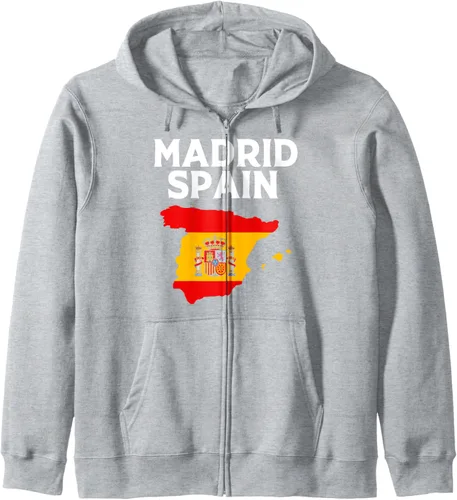 Vista 3 de Spanish Map Espana Flag Madrid Spain Zip Hoodie