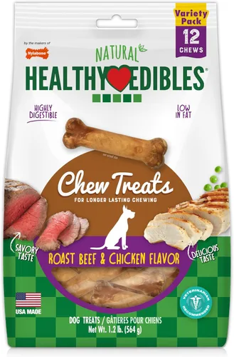Vista 19 de Nylabone Healthy Edibles Natural Dog Chews - Golosinas masticables de larga duración con sabor a tocino para perros, pequeños/regulares (1 unidad)