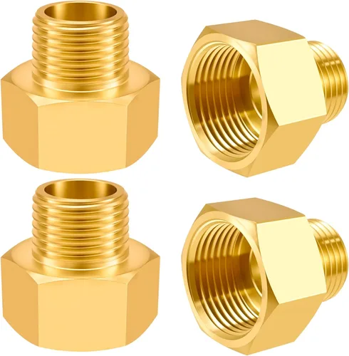 Vista 14 de SDTC Tech Juego de 2 adaptadores de tubería de latón 1/2 NPT rosca macho a 1/2 NPT rosca hembra reductor, conectores de extensión de tubería