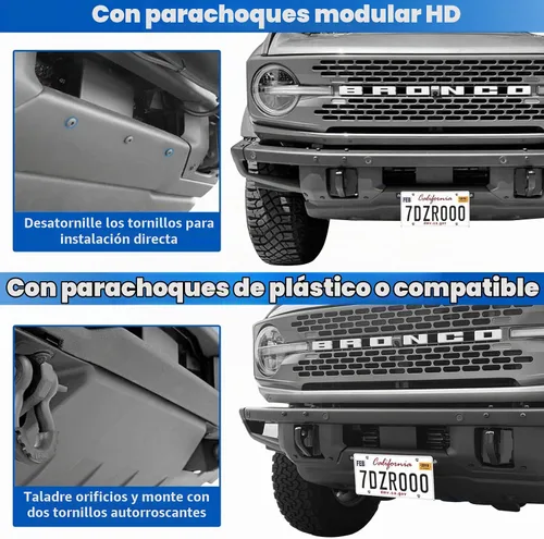 Vista 4 de Marco de matrícula frontal para Ford Bronco 2021-2024 2/4 puertas