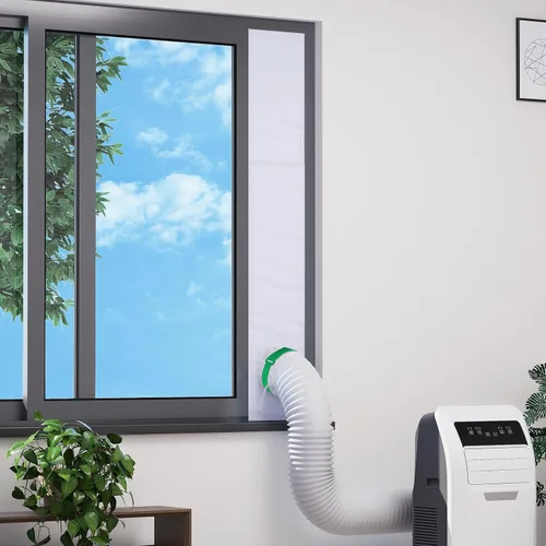 Vista 9 de Air Jade Kit de ventana de aire acondicionado portátil, kit de sellado de ventana aislado con ventilación de malla, kit de ventilación de CA