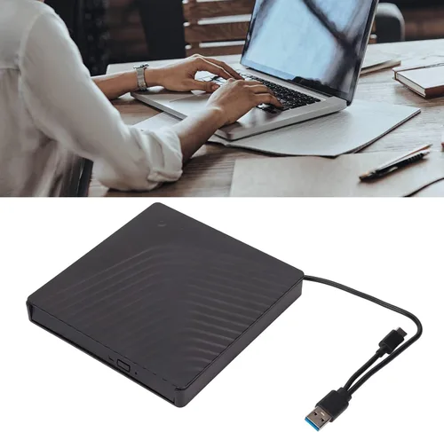 Vista 6 de Caja de unidad de DVD externa, para unidad de DVD de 0.500 in/0.374 in, caja de controlador externo, USB3.0/USB2.0, transferencia de 5 Gbps, caja